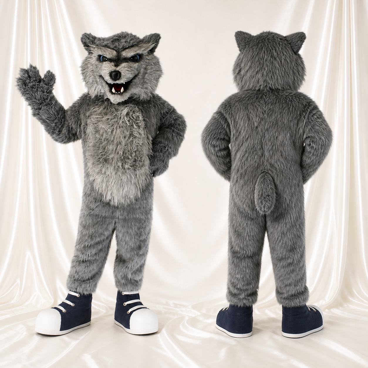 Shaggy Chest Wolf Mascot Costume Full Body for Adults Sports Events Shaggy Chest Wolf Mascot Costume Full Body for Adults Sports Events