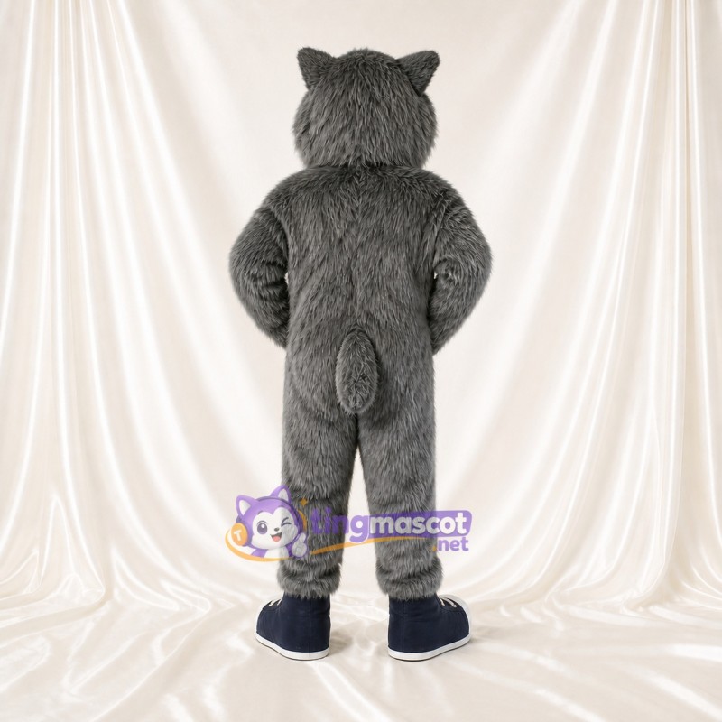 Shaggy Chest Wolf Mascot Costume Full Body for Adults Sports Events