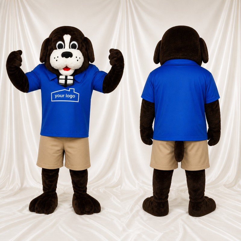 Chien brun foncé Costume de mascotte intégral pour adultes Événements sportifs