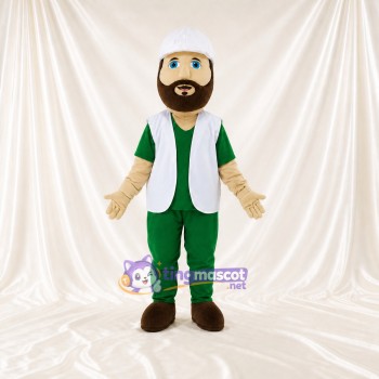 Travailleur de service vert Costume de mascotte intégral pour adultes Promotions