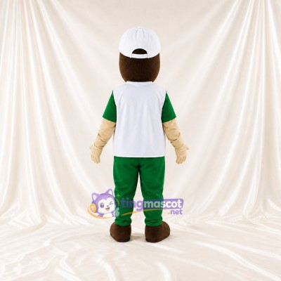 Green Service Worker Mascot Costume Full Body for Adults Promotions