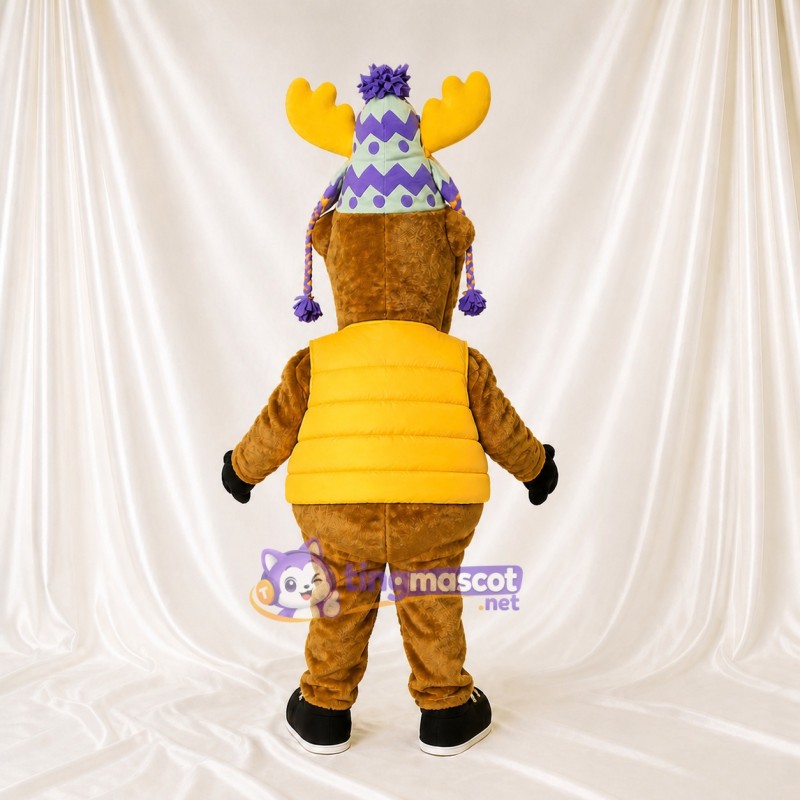 Élan au Chapeau de Fête Costume de mascotte intégral pour adultes Événements scolaires