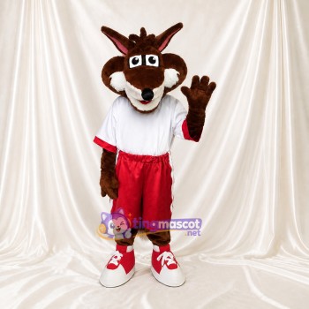 Brown Coyote Mascot Costume Full Body for Adults Sports Events
