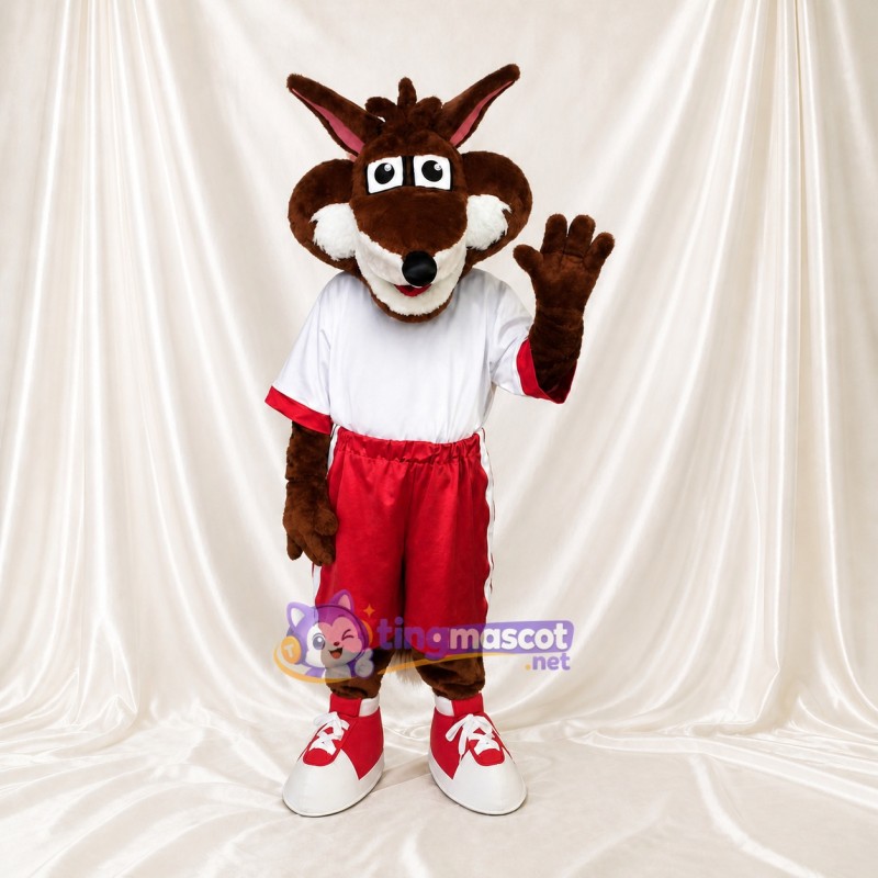 Brown Coyote Mascot Costume Full Body for Adults Sports Events