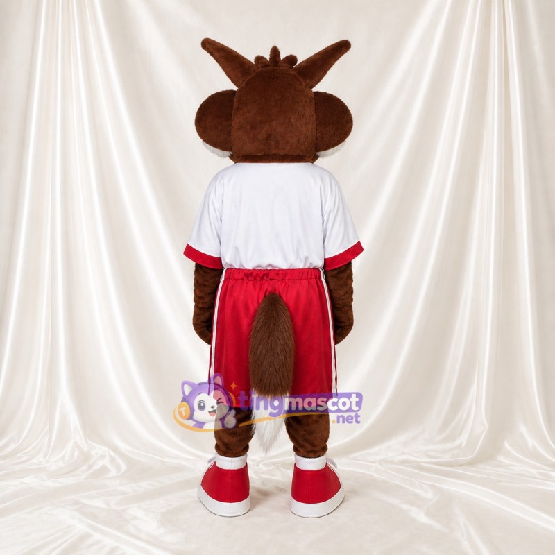 Brown Coyote Mascot Costume Full Body for Adults Sports Events