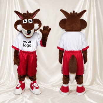 Brown Coyote Mascot Costume Full Body for Adults Sports Events