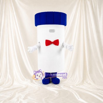Bouteille de Médicament Blanche Costume de mascotte intégral pour adultes Événements santé
