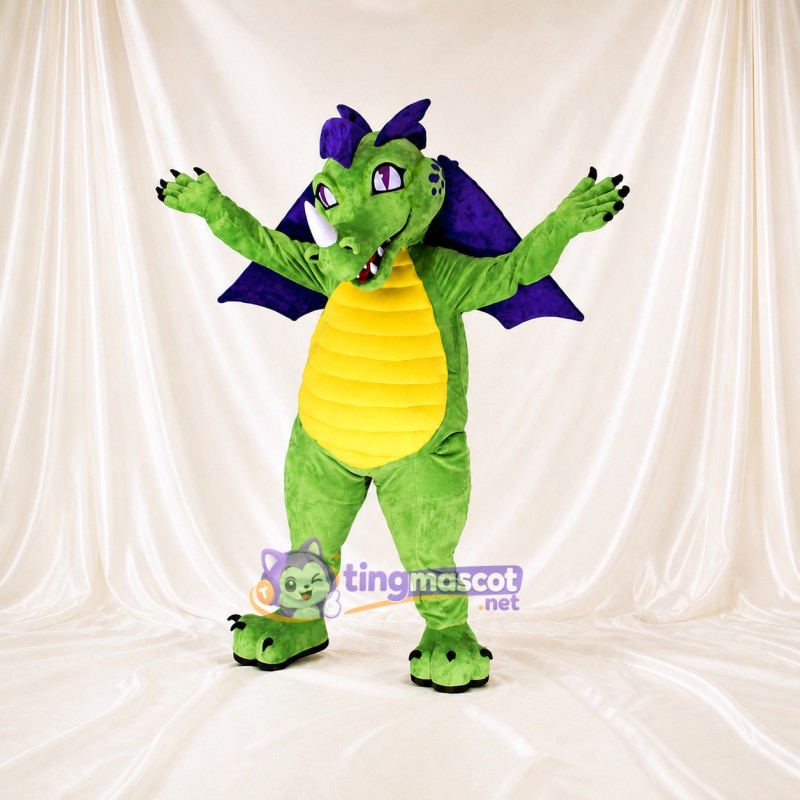 Green Dragon Mascot Costume Full Body for Adults School Events