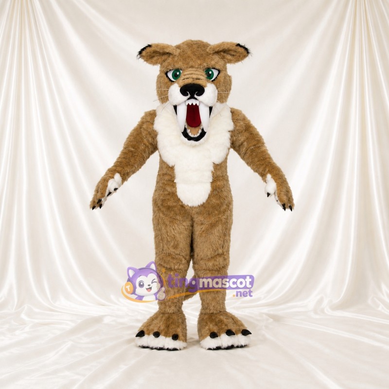 Cougar à poitrine blanche Costume de mascotte intégral pour adultes Événements sportifs