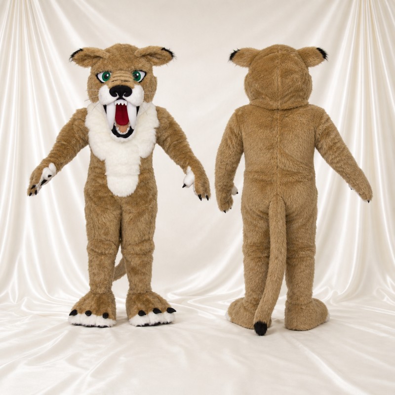 Cougar à poitrine blanche Costume de mascotte intégral pour adultes Événements sportifs