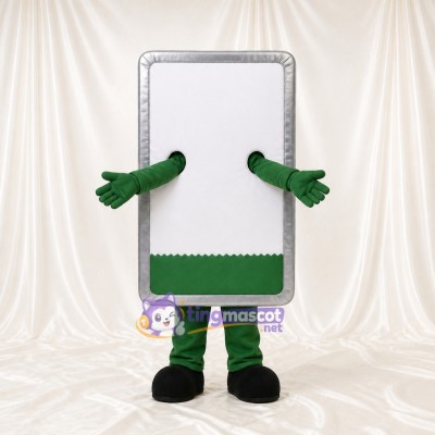 White Display Panel Mascot Costume Full Body for Adults Trade Shows