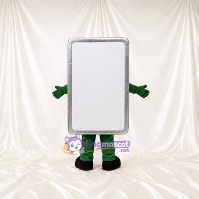 White Display Panel Mascot Costume Full Body for Adults Trade Shows