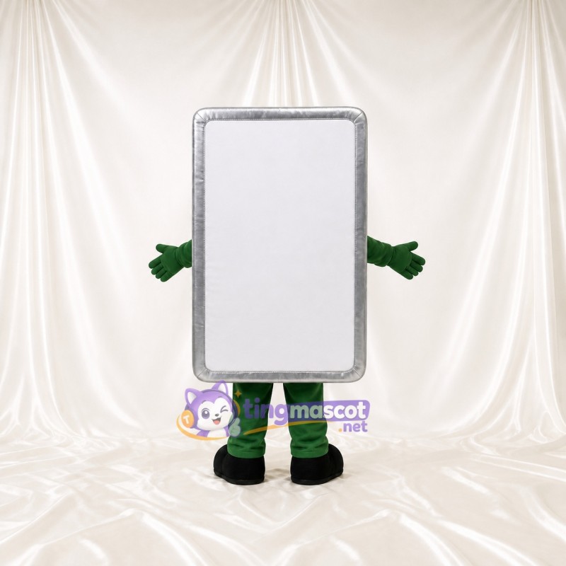 White Display Panel Mascot Costume Full Body for Adults Trade Shows