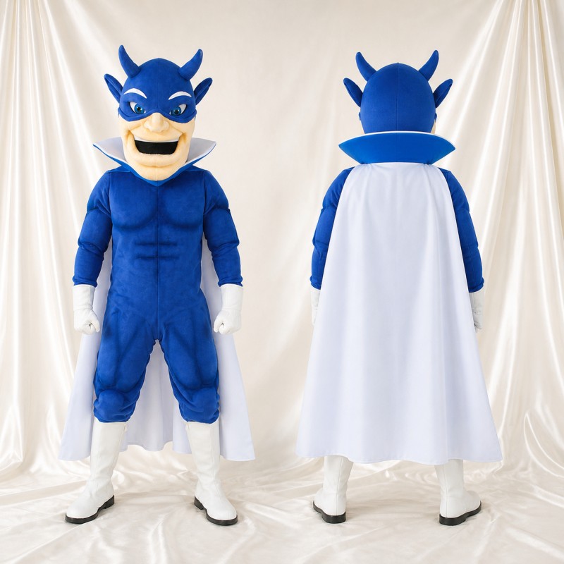 Super héros Bleu Royal Costume de mascotte intégral pour adultes Événements caritatifs