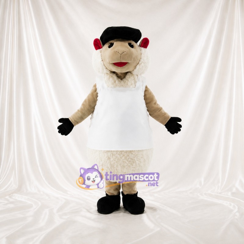 White Sleeveless Sheep Mascot Costume Full Body for Adults Food Events