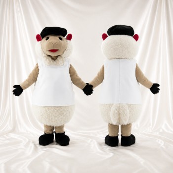 White Sleeveless Sheep Mascot Costume Full Body for Adults Food Events