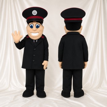 Conducteur de train Costume de mascotte intégral pour adultes Musées