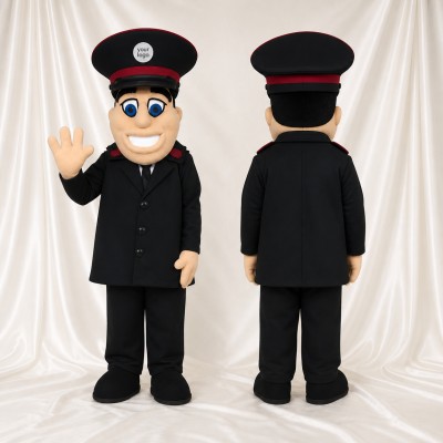 Train Conductor Mascot Costume Full Body for Adults Museums