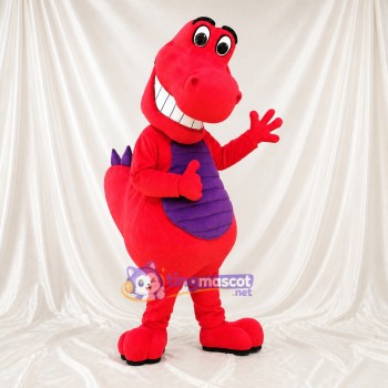 Dinosaure Rouge Costume de mascotte intégral pour adultes Événements scolaires