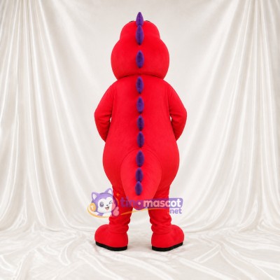 Red Dinosaur Mascot Costume Full Body for Adults School Events