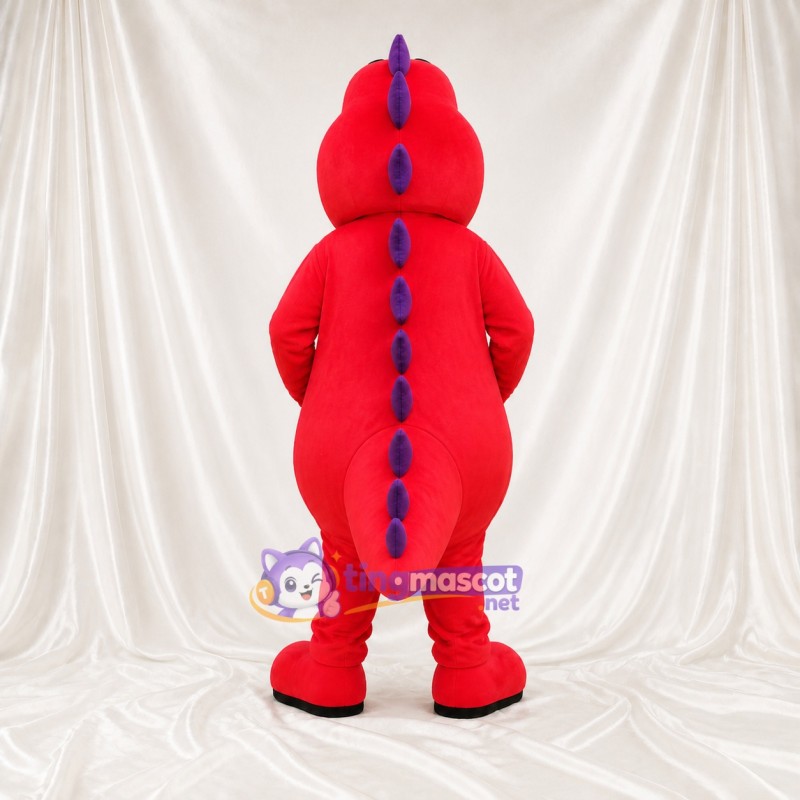 Red Dinosaur Mascot Costume Full Body for Adults School Events