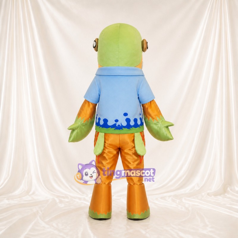 Costume de mascotte poisson vert intégral pour adultes – événements scolaires