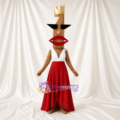 Fashion Queen Mascot Costume Full Body for Adults Stage Events