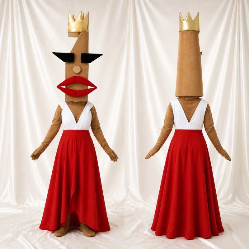 Fashion Queen Mascot Costume Full Body for Adults Stage Events