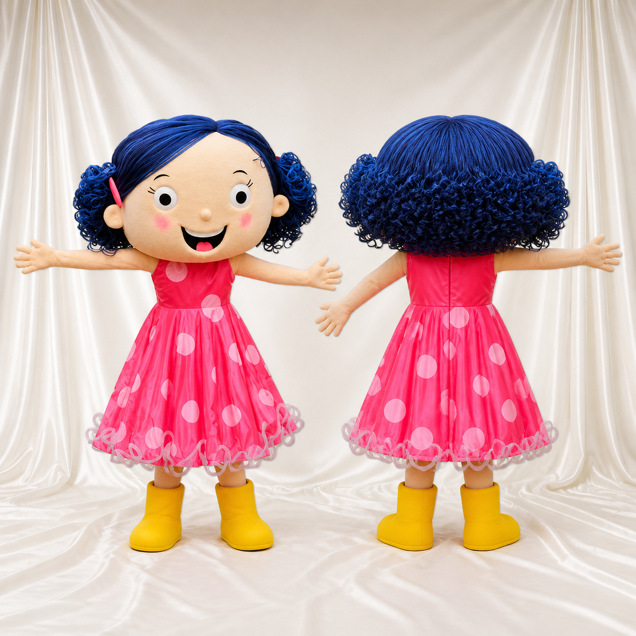 Young Girl Mascot Costume Full Body for Adults School Events Young Girl Mascot Costume Full Body for Adults School Events