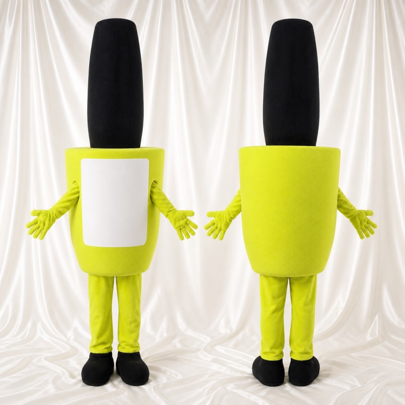Lime Black Lipstick Mascot Costume Full Body for Adults Promotions