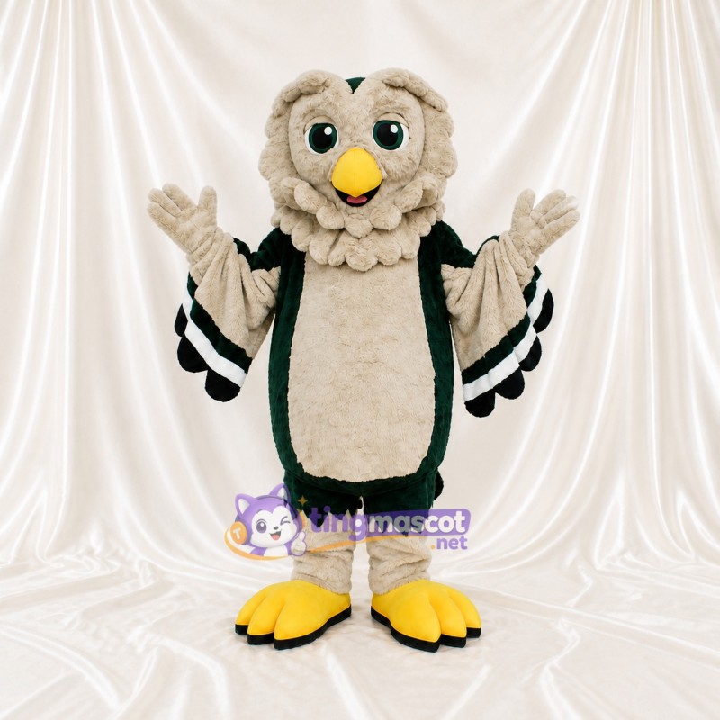 Hibou à plumes en couches Costume de mascotte intégral pour adultes Événements scolaires