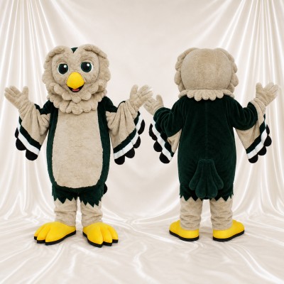 Hibou à plumes en couches Costume de mascotte intégral pour adultes Événements scolaires