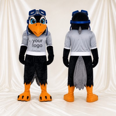 Black Bird Mascot Costume Full Body for Adults School Events