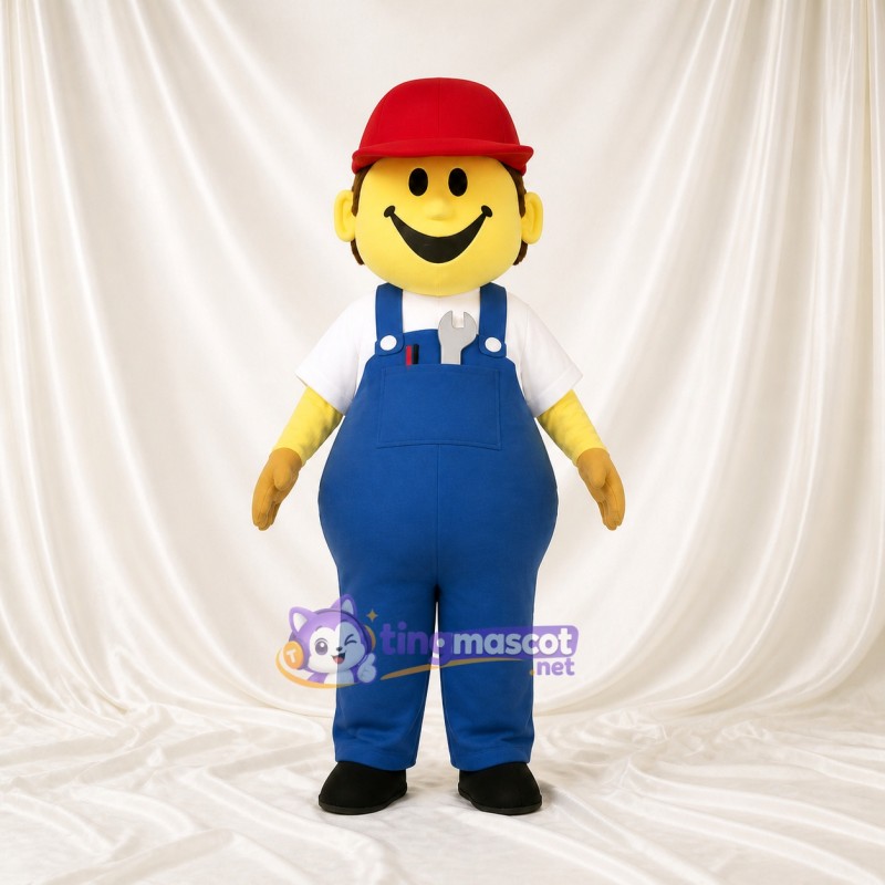 Blue Worker Mascot Costume Full Body for Adults Events