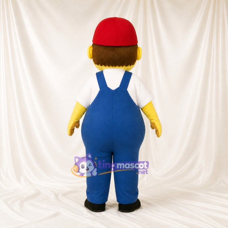 Blue Worker Mascot Costume Full Body for Adults Events