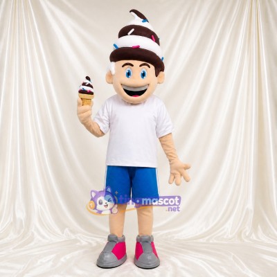 Ice Cream Fan Mascot Costume Full Body for Adults Events