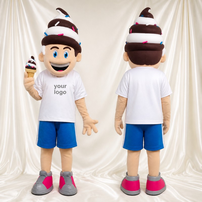 Ice Cream Fan Mascot Costume Full Body for Adults Events