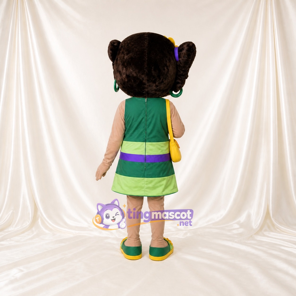 Green Young Girl Mascot Costume Full Body for Adults School Events Green Young Girl Mascot Costume Full Body for Adults School Events
