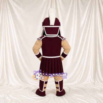 Burgundy Ancient Warrior Mascot Costume Full Body for Adults Museums