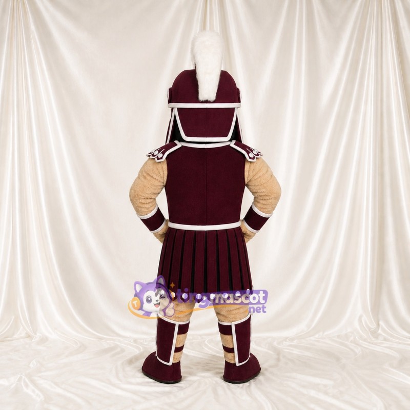 Burgundy Ancient Warrior Mascot Costume Full Body for Adults Museums