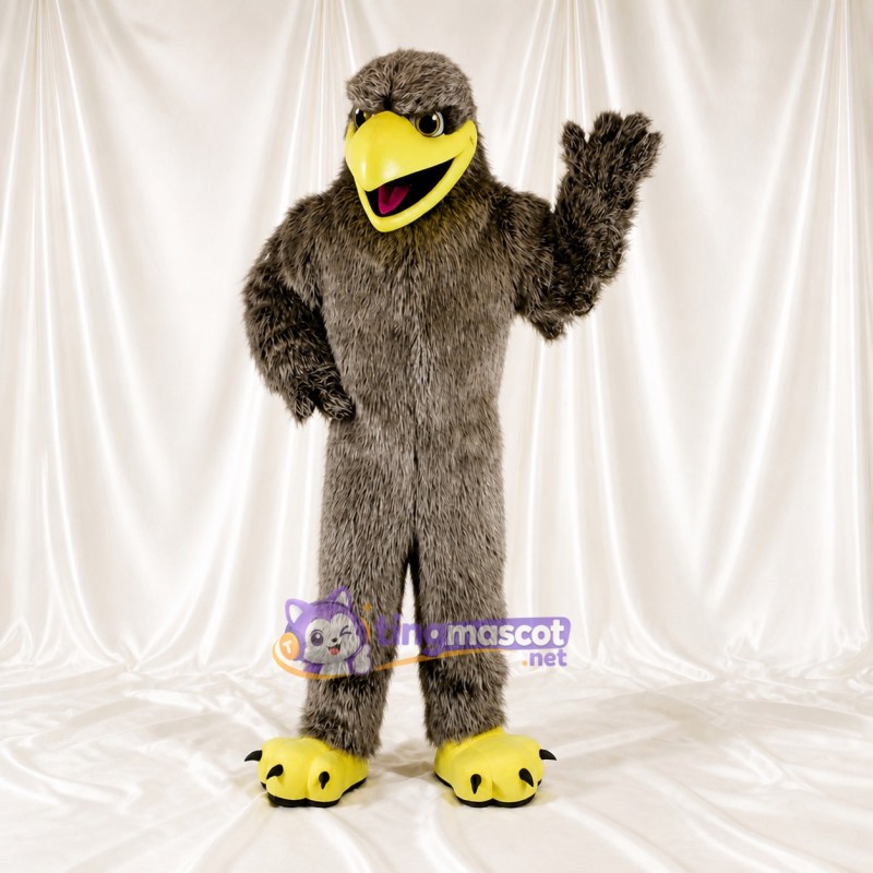 Gray Bird Mascot Costume Full Body for Adults School Events