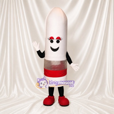 White Marker Pen Mascot Costume Full Body for Adults School Events