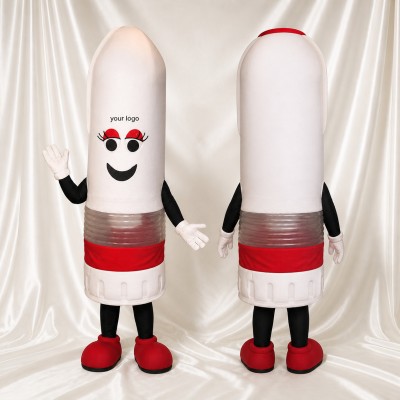 White Marker Pen Mascot Costume Full Body for Adults School Events