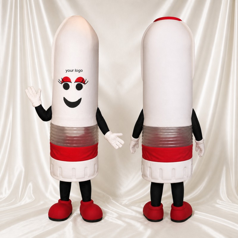 White Marker Pen Mascot Costume Full Body for Adults School Events