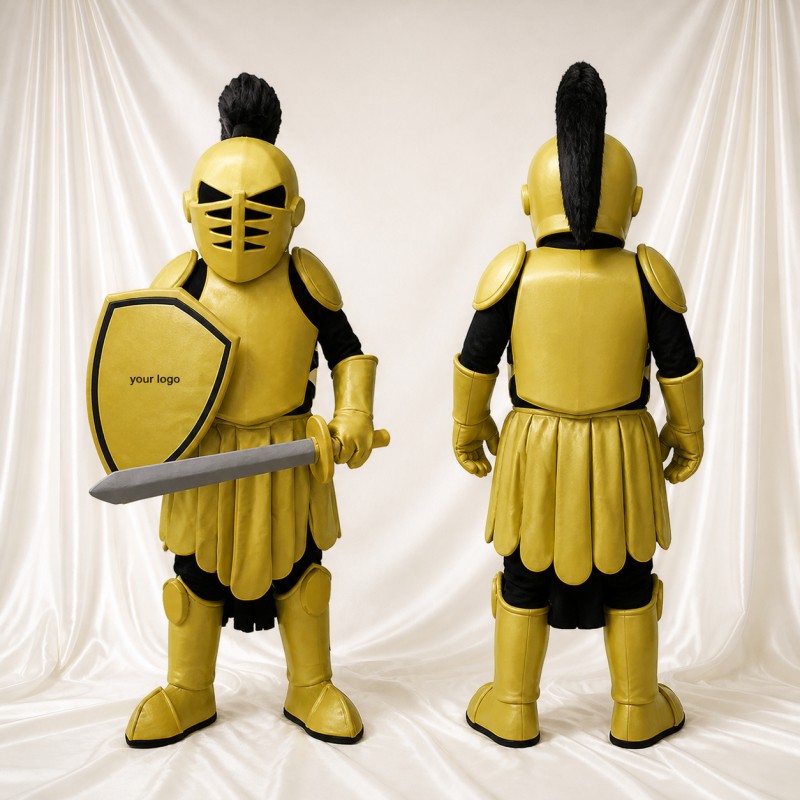 Shield Sword Ancient Warrior Mascot Costume Full Body for Adults Museums