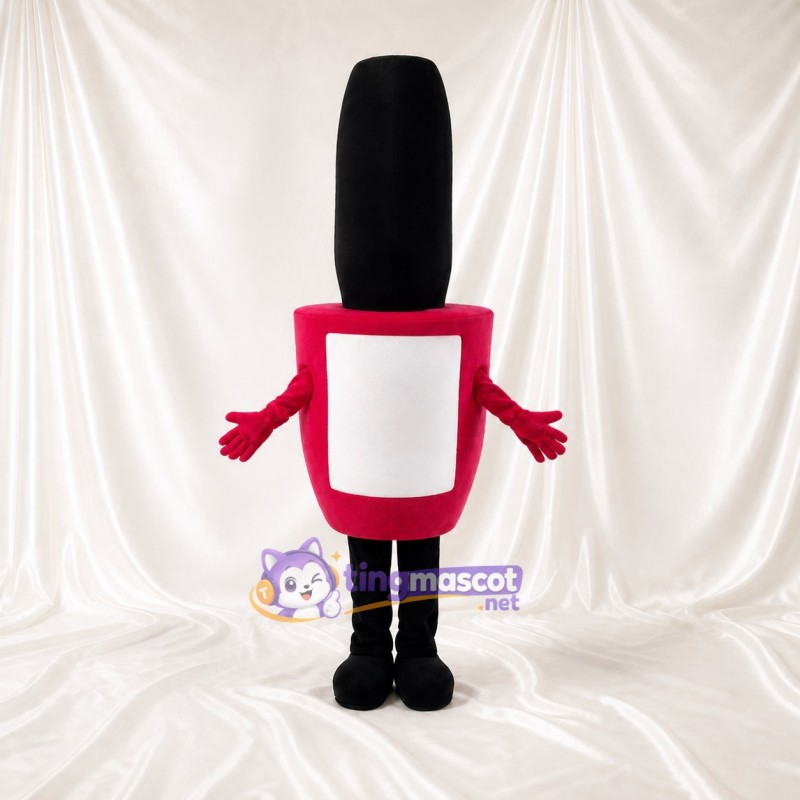 Tall Black Lipstick Mascot Costume Full Body for Adults Promotions