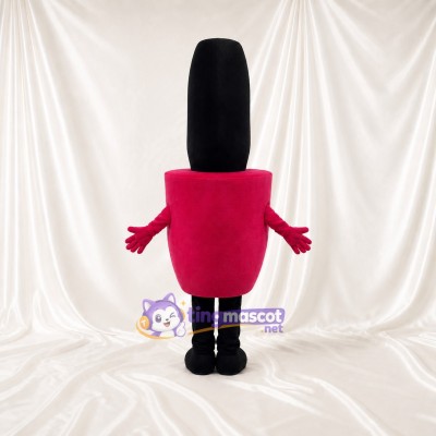 Tall Black Lipstick Mascot Costume Full Body for Adults Promotions