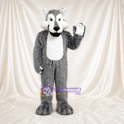 White Belly Wolf Mascot Costume Full Body for Adults Sports Events