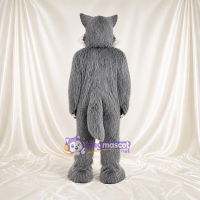 White Belly Wolf Mascot Costume Full Body for Adults Sports Events