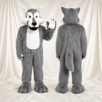 Loup à ventre blanc Costume de mascotte intégral pour adultes Événements sportifs